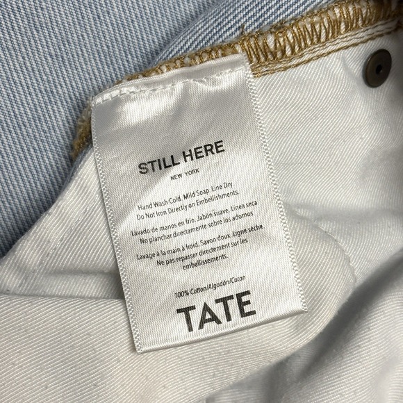 Still Here New York Tate Jeans Size 26 High Rise Straight Leg Asymmetric Stripe - Picture 6 of 15